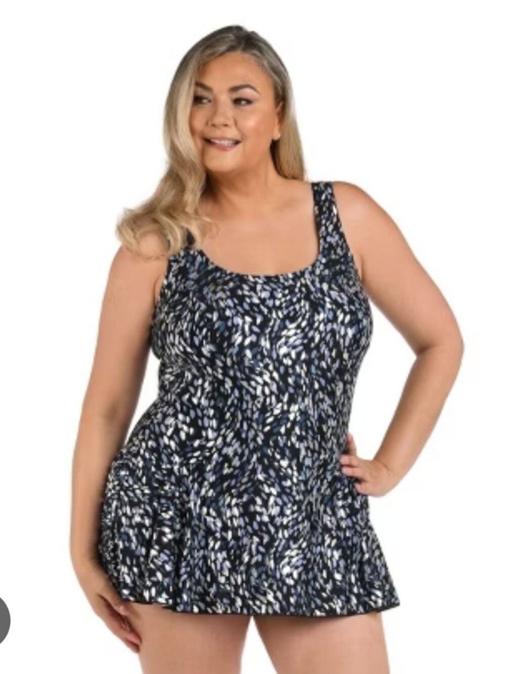 Maxine Of Hollywood One Piece Swim Dress 16W Tummy Control Slimming Swimsuit NEW